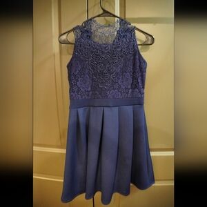 Rare Editions Royal Blue Lace Kids Dress